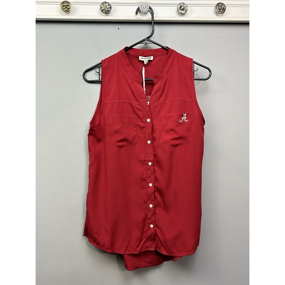 Alabama Crimson Tide Sleeveless Tailored Fit Shirt Womens Small Pockets NEW - Picture 1 of 8